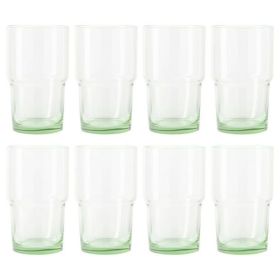 Better Homes & Gardens Clear Green Glass, Glassware, 8 Pack, 15 oz