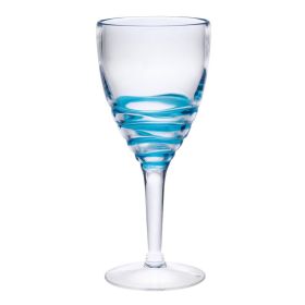 Swirl Plastic Wine Glasses Set of 4 (12oz), BPA Free Acrylic Wine Glass Set, Unbreakable Red Wine Glasses, White Wine Glasses (Color: as Pic)